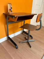 Vintage School Bureau en Stoel, Ophalen, Gebruikt, Tafel(s) en Stoel(en)