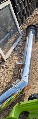 kachelpijp dubbelwandig., Doe-het-zelf en Verbouw, Buizen en Afvoer, Ophalen, Gebruikt, Rvs, Minder dan 2 meter