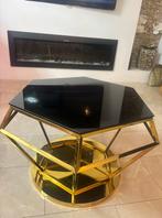 Glazen salontafel (goud diamant), Zo goed als nieuw, Minder dan 50 cm, Rechthoekig, 50 tot 100 cm