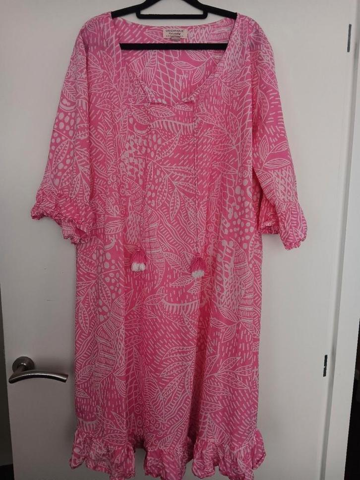 Te Koop: ORIENTIQUE Tuniek/Jurk,  mt 44. Bijna. (J-63), Kleding | Dames, Grote Maten, Zo goed als nieuw, Jurk, Roze, Ophalen of Verzenden
