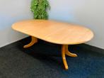 vintage ronde XL uittrektafel ovaal verlengbaar beuken tafel, Huis en Inrichting, Tafels | Eettafels, Ophalen, Gebruikt, 100 tot 150 cm
