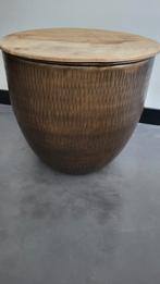 Unieke bijzettafel / opbergmeubel, Huis en Inrichting, Tafels | Salontafels, Minder dan 50 cm, Gebruikt, Rond, Minder dan 50 cm
