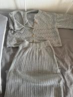 Grijze Gebreide Set Vest en Rok, Ophalen of Verzenden, Zo goed als nieuw, Maat 36 (S), Grijs