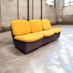 Vintage Design Modulaire Bank Fauteuil Geel Bruin, Ophalen, Gebruikt, Stof