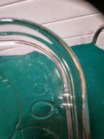 Cake schaal glas bewerkt met bloemen france, Ophalen of Verzenden