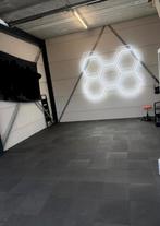 Zwarte garage tegels, Doe-het-zelf en Verbouw, Vloerdelen en Plavuizen, Ophalen, Gebruikt