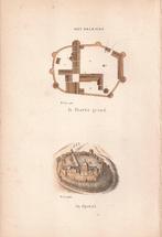 Nijmegen Het Valkhof In Platte Grond en In Opstal Litho 1854, Ophalen of Verzenden