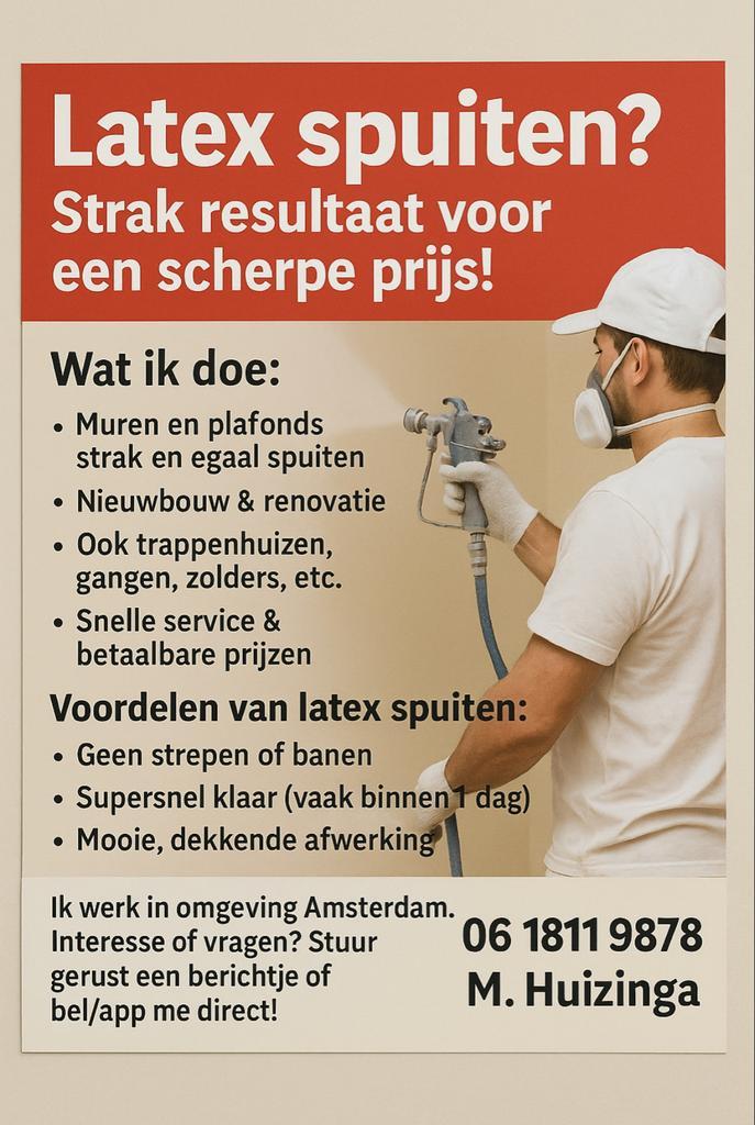 Muren & plafonds spuiten – snel, strak & betaalbaar!, Diensten en Vakmensen, Schilders en Behangers, Binnenschilderwerk