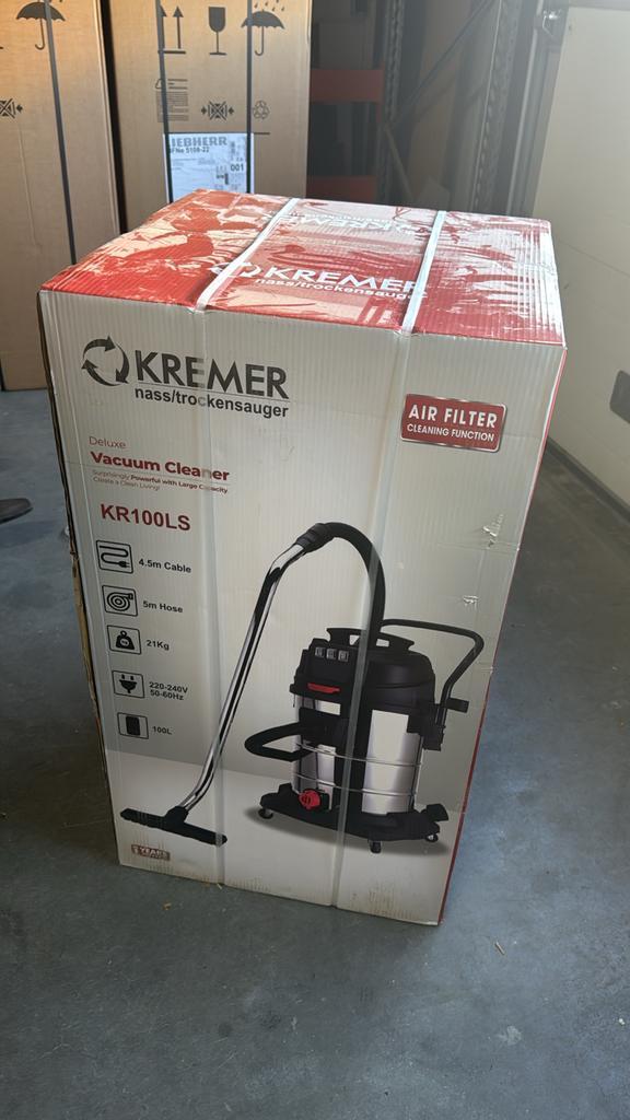 Nieuw in doos! KREMER KR100LS NAT- DROOG STOFZUIGER, Witgoed en Apparatuur, Stofzuigers, Nieuw, Stofzuiger, 2000 watt of meer