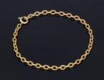Anker schakel 14k gouden fraaie dames armband vintage, Voordeelsieraden, Ophalen of Verzenden, Zo goed als nieuw, Met edelsteen