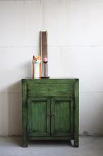 Bohemian Landelijk Glossy Groen Kastje Chinese Houten Kast, Huis en Inrichting, Kasten | Roldeurkasten en Archiefkasten, Uniek Stoer Werelds Bohemian Landelijk Vintage Retro Style Kleur