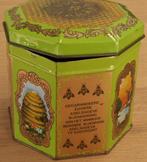 Vintage blik Mellona Santpoort zuivere bijenhoning achthoeki, Ophalen of Verzenden, Zo goed als nieuw, Overige