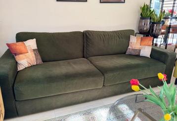 Velvet donker groene bank