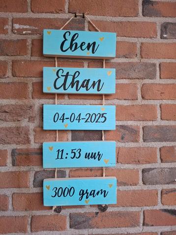 UNIEK KRAAMCADEAU! NAAMBORD/ GEBOORTE NAAMBORD beschikbaar voor biedingen