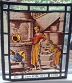 Glas in lood paneeltje, de Zeepsieder, Antiek en Kunst, Ophalen of Verzenden