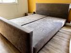 Boxspring tweepersoons incl. 2 nachtkastjes, Ophalen, Gebruikt, Bruin, Tweepersoons