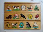 HOUTEN LEGPUZZEL Simplex, jaren 70, met 15 figuurtjes., Gebruikt, 10 tot 50 stukjes, Ophalen of Verzenden, Van hout