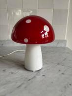 Vintage Jaren 70 kinder tafellamp paddenstoel rood wit stip, Huis en Inrichting, Ophalen of Verzenden, Gebruikt, Glas, Minder dan 50 cm