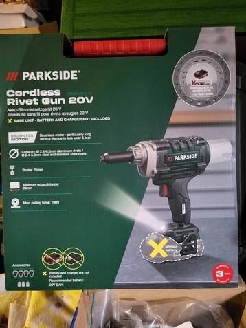 Gevraagd accu popnageltang Parkside.  beschikbaar voor biedingen