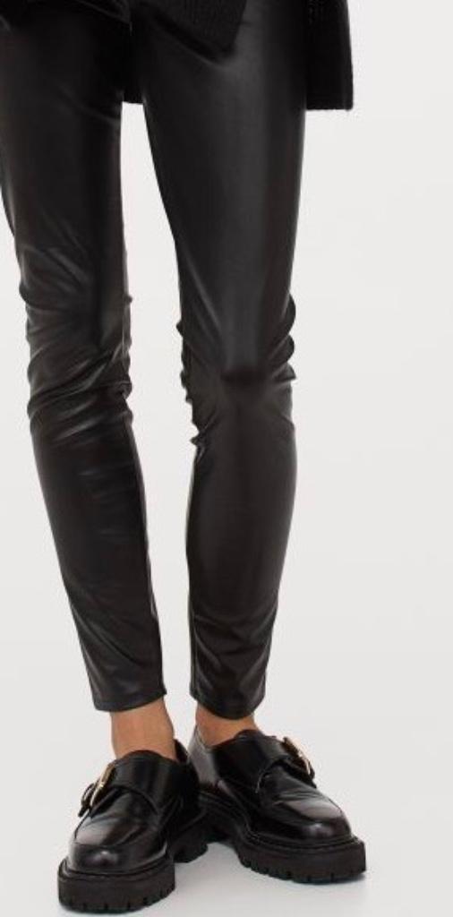 H&M prachtige pu - leren legging zwart nieuw S, Kleding | Dames, Broeken en Pantalons, Nieuw, Maat 36 (S), Zwart, Lang, Ophalen of Verzenden