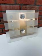 Rvs plafond lamp, Ophalen, Gebruikt, Glas, Modern