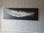 Prachtig veren schilderij 145 breed 50 cm hoog, Ophalen