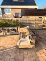 Gratis lounge hoekbank - Steigerhout, Tuin en Terras, Tuinbanken, Ophalen, Gebruikt, Hout