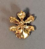 Broche, hanger. Orchidee bloem. Verguld, Ophalen of Verzenden, Zo goed als nieuw, Goud, Overige materialen