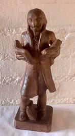 Handgesneden houten beeldje van een componist., Antiek en Kunst, Kunst | Beelden en Houtsnijwerken, Ophalen of Verzenden