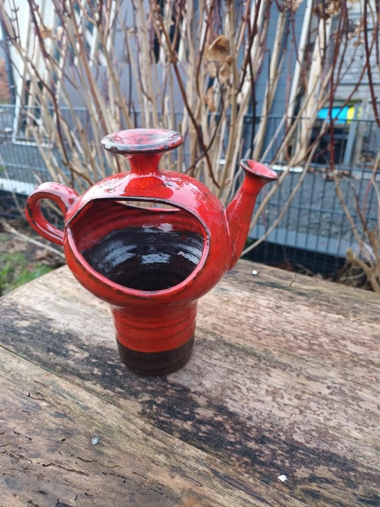 Vintage Keramische rode aroma brander, Ophalen of Verzenden, Overige materialen