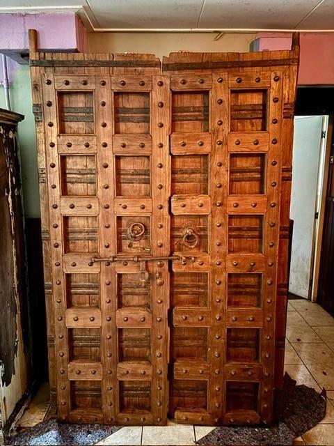 Vintage massief zwaar oud India - Deur poort set, Antiek en Kunst, Antiek | Meubels | Kasten, Ophalen