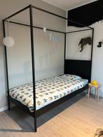 1 persoons bed zwart metaal, Ophalen, 85 tot 100 cm, Zo goed als nieuw, Lattenbodem