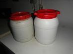 2 plastic tonnetjes klein, Ophalen, Zo goed als nieuw