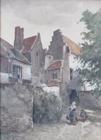 J.J. Garjeanne (1860-1930): Kuiperspoort Middelburg, c. 1885, Antiek en Kunst, Kunst | Litho's en Zeefdrukken, Ophalen of Verzenden