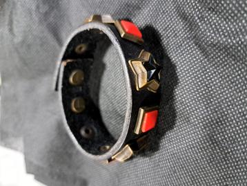 Liebeskind leren armband stoer sterk zwarte rood oudgoud  beschikbaar voor biedingen