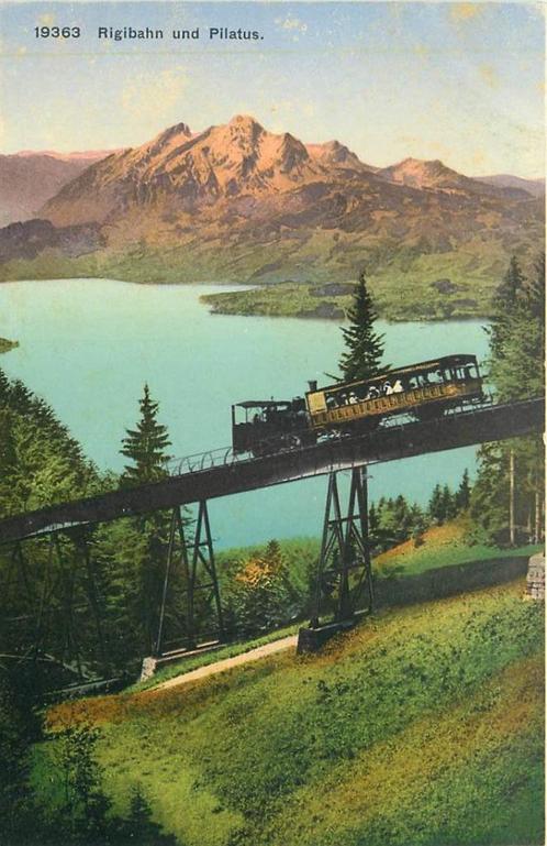 (381-334-017) Rigibahn und Pilatus, Verzamelen, Ansichtkaarten | Buitenland, Overig Europa, Voor 1920, Verzenden