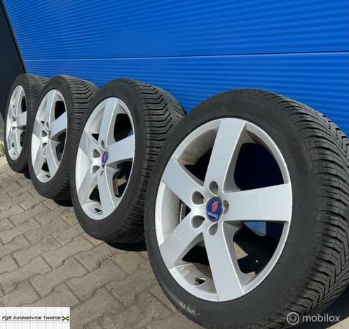 Saab Alu 52 Aero wielen met Michelin crossclimate 225-45-17, Auto-onderdelen, Banden en Velgen, Banden en Velgen, 17 inch, 225 mm