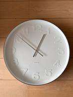 Karlsson Wandklok Wit - Strak Design, Huis en Inrichting, Ophalen, Zo goed als nieuw, Analoog, Wandklok