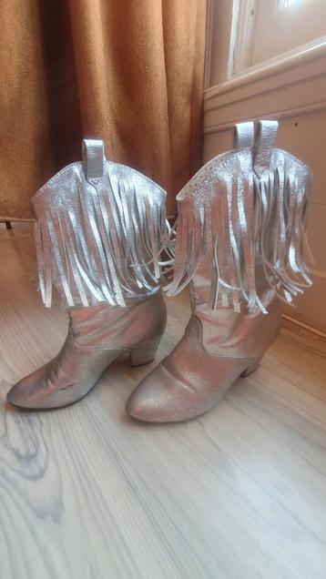 Cowboylaarzen boots franjes disco zilver beschikbaar voor biedingen