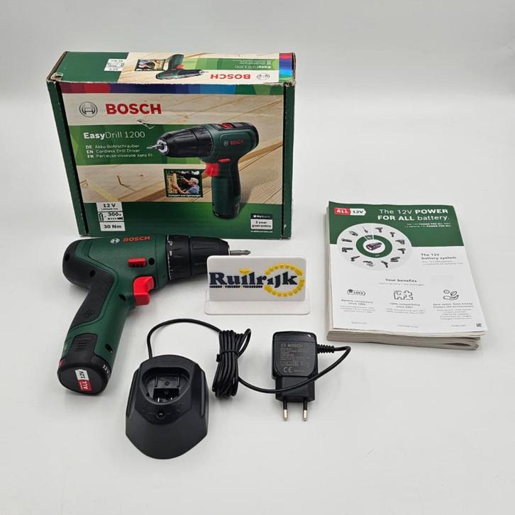 Bosch EasyDrill 1200 12V accuschroever + accu en lader - Nie, Doe-het-zelf en Verbouw, Gereedschap | Boormachines, Zo goed als nieuw
