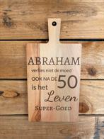 Abraham 50 jaar plank -cadeau idee, Ophalen of Verzenden, Nieuw