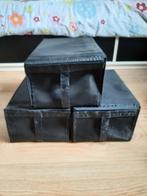 Set van 3 zwarte Skubb schoenendozen, ikea, Ophalen of Verzenden, Gebruikt