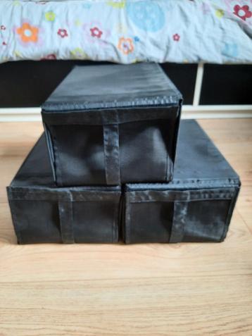 Set van 3 zwarte Skubb schoenendozen, ikea  beschikbaar voor biedingen
