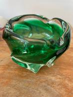 Groene glazen asbak, Ophalen of Verzenden