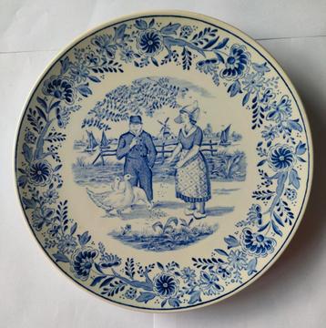 Delfts blauw wandbord, Boch Belgium, voor 1950, puntgaaf. beschikbaar voor biedingen