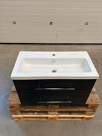 Badmeubel 80cm - Black oak- keramische wastafel, Nieuw, Minder dan 100 cm, Wasbak of Wastafel, 25 tot 50 cm