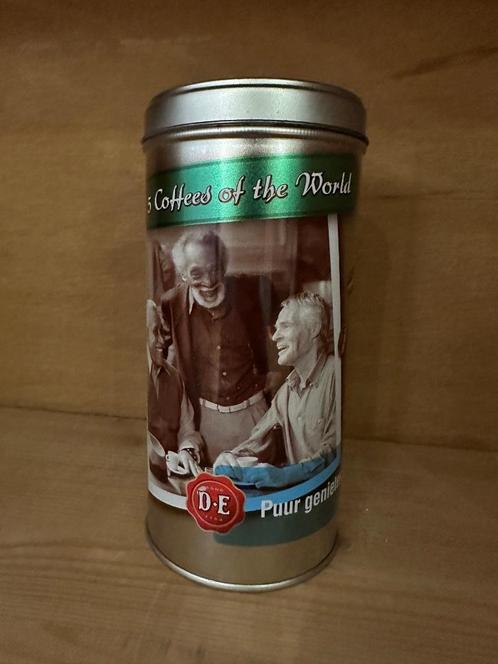 Bewaarblik Douwe Egberts (DE) 5 coffees of the world, Verzamelen, Blikken, Zo goed als nieuw, Koffie, Douwe Egberts, Ophalen of Verzenden