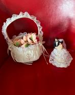 Bruidaccesoires Bruidsmandje + bruidstaarttopper, Ophalen of Verzenden