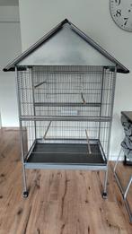 Tectake kamer volière op wieltjes, Dieren en Toebehoren, Ophalen, Zo goed als nieuw, Metaal, Volière