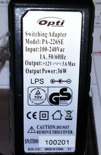 Optimark PA-226 12V 1.5A 2A 3A 36W AC Adapter Lader Oplader, Computers en Software, Pc- en Netwerkkabels, Ophalen of Verzenden
